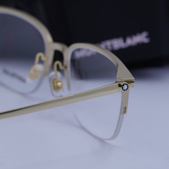 Montblanc MB0234OK 001 Square Eyeglasses 52mm – Gold - Picture 10 of 11